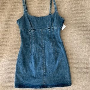 BDG structured denim scoop neck mini dress
